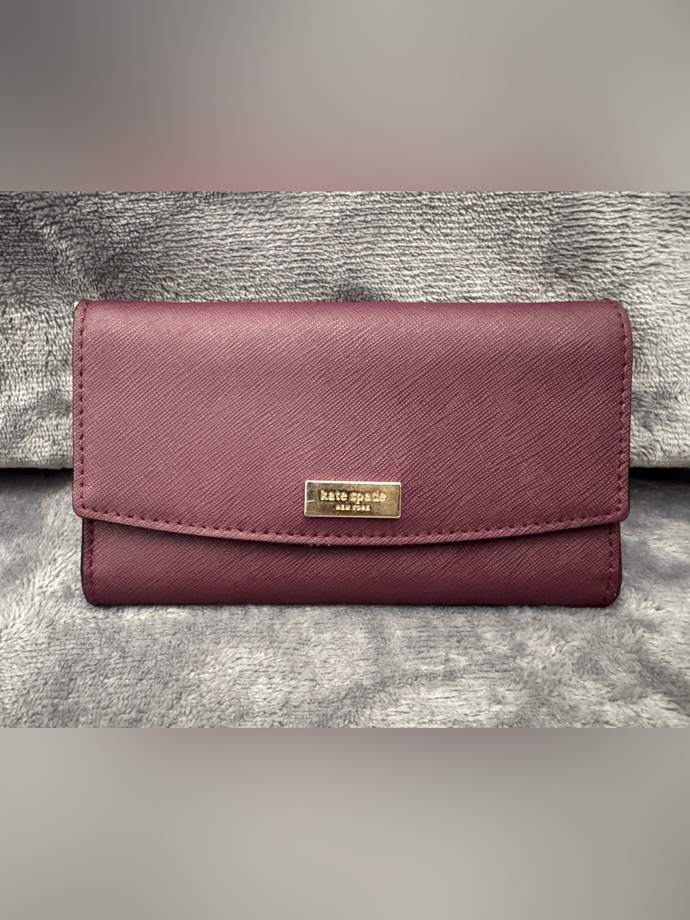 Kate Spade Laurel Way Winni Saffiano Leather Wallet Deep Plum